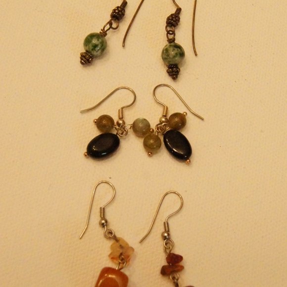 Set of Four (4) Dangling Stones Earrings - Picture 10 of 10
